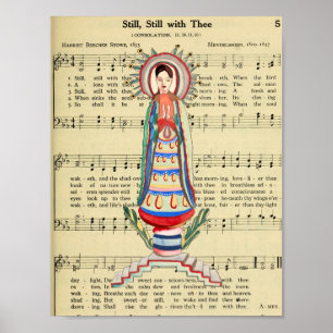 Vintage Virgin Mary Our Lady of Light folk art Poster