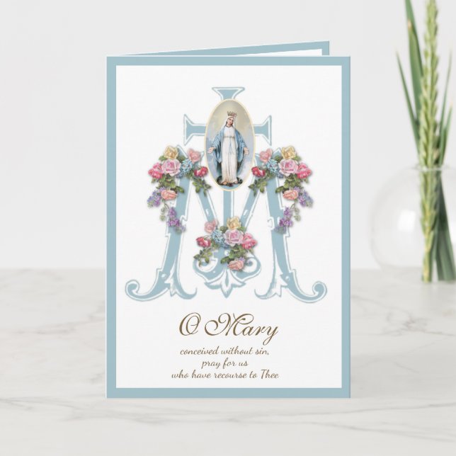 Vintage Virgin Mary  Religious Mothers Day Card (Front)