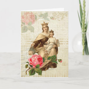 Vintage Virgin Mother  Mary Mount Carmel Card