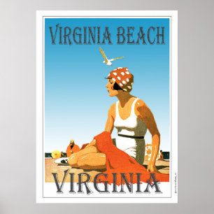Vintage Virginia Beach Virginia Poster