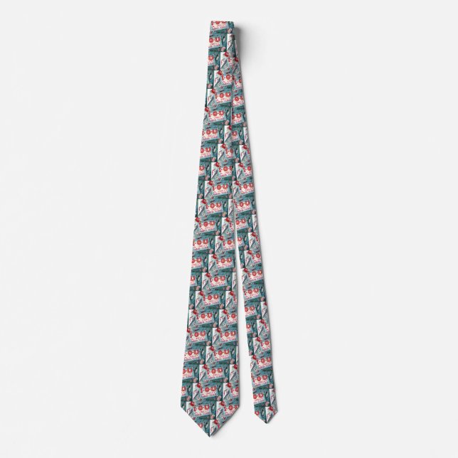 Vintage Vises Party, Gambling Drinking Smoking Tie (Front)