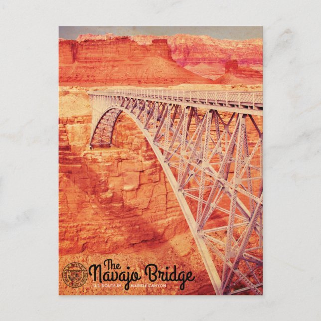 Vintage Visit Arizona Navajo Bridge Travel  Postcard (Front)