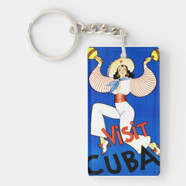 Vintage - Visit Cuba Key Ring (Front)