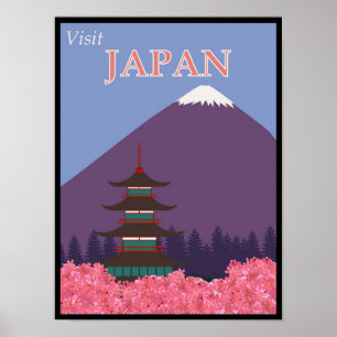 Vintage Visit Japan Travel Poster