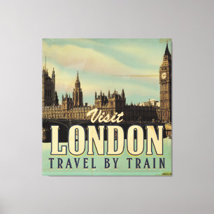 Vintage Visit London poster Canvas Print