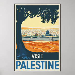 Vintage Visit Palestine  Poster
