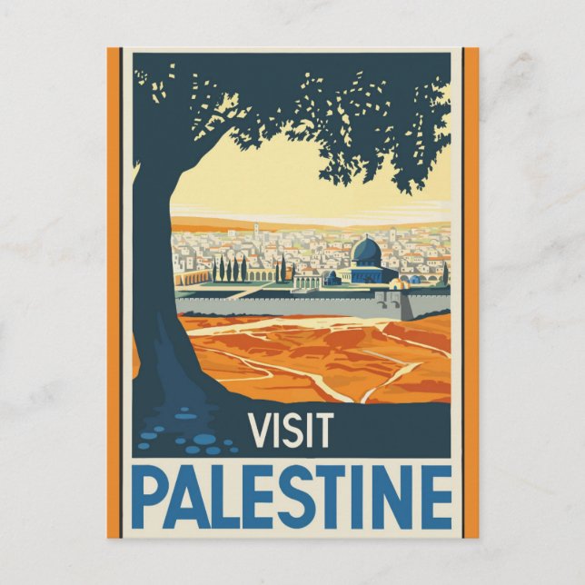 Vintage Visit Palestine Travel Postcard (Front)