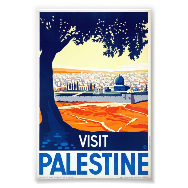 Vintage Visit Palestine Travel Poster (Front)