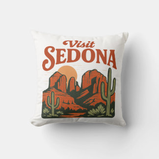 Vintage "Visit Sedona" Desert Travel T-Shirt Cushion
