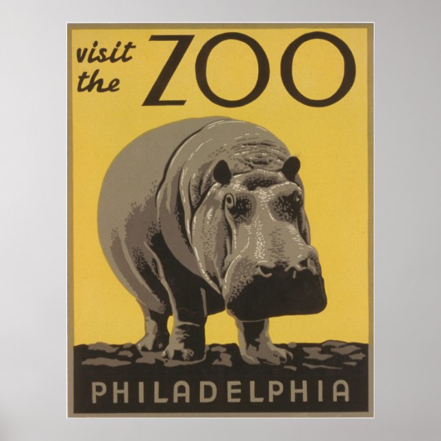 Vintage Visit The Zoo Philadelphia Poster (Front)