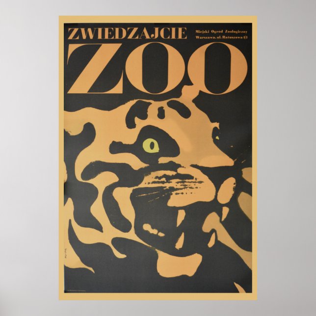 Vintage Visit The Zoo Travel Poster (Front)