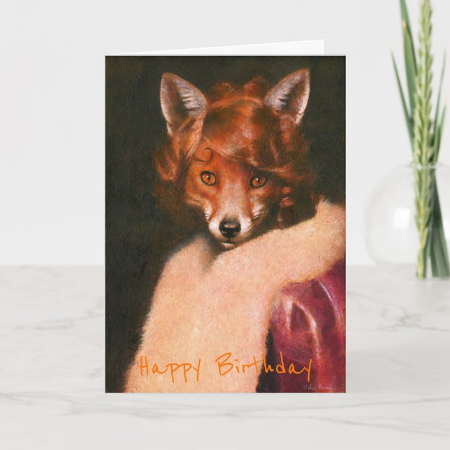 Vintage Vixen Birthday Card (Front)