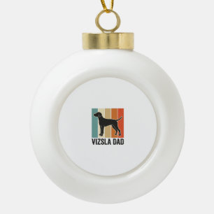 Vintage Vizsla Dad Dog Lover Shirt Design_1 Ceramic Ball Christmas Ornament
