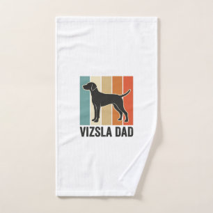 Vintage Vizsla Dad Dog Lover Shirt Design_1 Hand Towel
