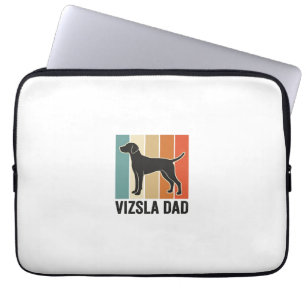 Vintage Vizsla Dad Dog Lover Shirt Design_1 Laptop Sleeve