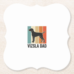 Vintage Vizsla Dad Dog Lover Shirt Design_1 Paper Coaster