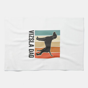 Vintage Vizsla Dad Dog Lover Shirt Design_1 Tea Towel