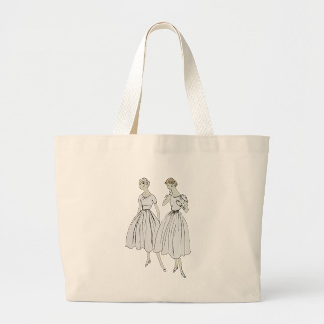 Vintage Vogue Large Tote Bag (Front)