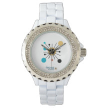 Vintage Voices Watch Rhinestone Black Enamel 