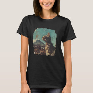 Vintage Volcanic View Kitten Lover Volcano Selfie T-Shirt
