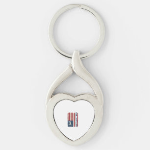 Vintage Volleyball Dad Patriotic Flag Shirt Design Key Ring