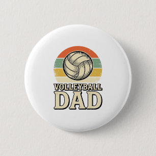 Vintage Volleyball Dad Retro Shirt Design_1 6 Cm Round Badge