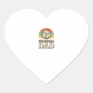 Vintage Volleyball Dad Retro Shirt Design_1 Heart Sticker