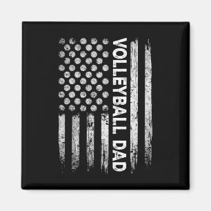 Vintage Volleyball Dad Usa Flag Retro Fathers Day Magnet