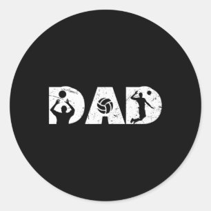 Vintage Volleyball Dad Volleyball Players Family F Classic Round Sticker