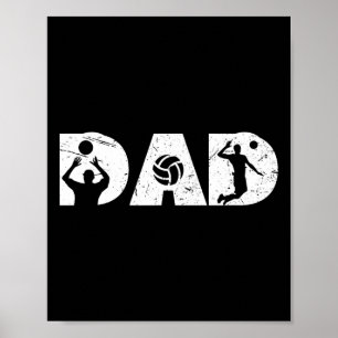 Vintage Volleyball Dad Volleyball Players Family F Poster