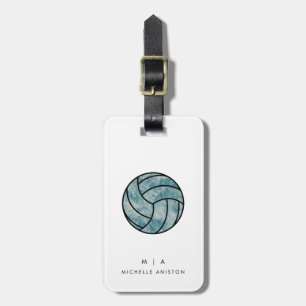 Vintage Volleyball Ocean Summer   Monogram Custom  Luggage Tag