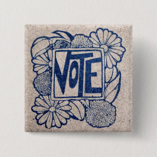 Vintage VOTE  15 Cm Square Badge