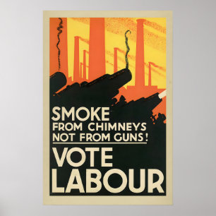 Vintage Vote Labour Poster Anti-Capitalism Fine