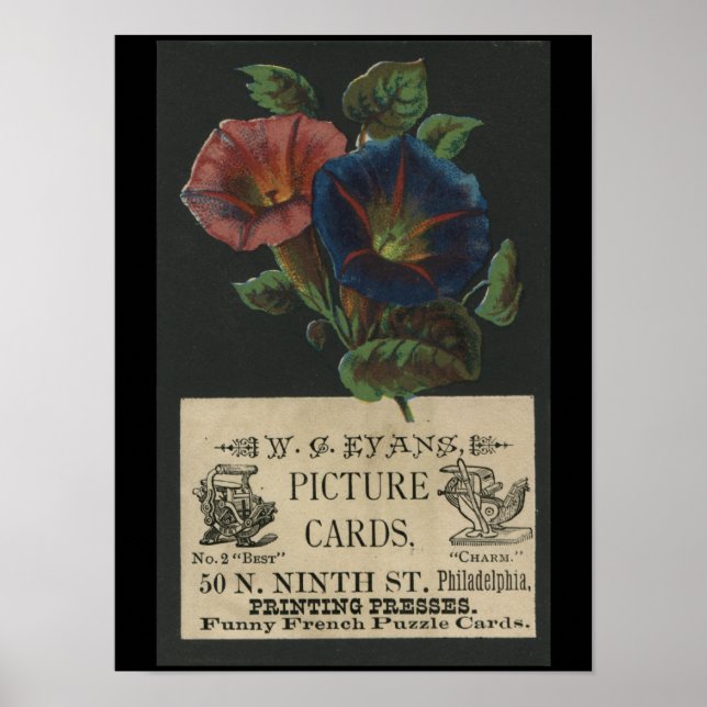 Vintage W.C. Evans letterpress poster (Front)