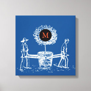 Vintage W Tree Family Reunion Monogram Canvas Print