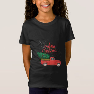 Vintage Wagon Christmas Tree On Car Xmas Red Truck T-Shirt
