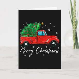 Vintage Wagon Christmas - Tree On Car Xmas Vacatio Card