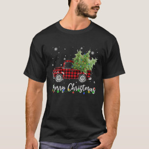 Vintage Wagon Christmas Tree On Truck Red Buffalo T-Shirt