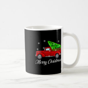 Vintage Wagon Christmas Tree Red Retro Farmer Truc Coffee Mug