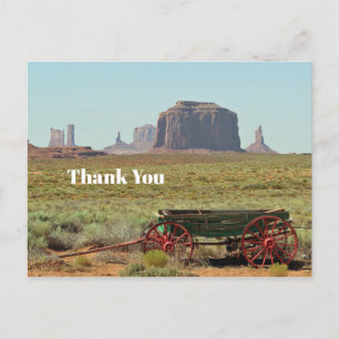 Vintage Wagon Monument Valley Photo Thank You Postcard