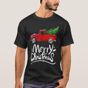 Vintage Wagon Red Truck Christmas Tree Pajama T-Shirt