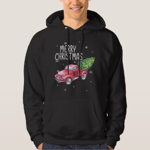 Vintage Wagon,Truck Tree Merry Christmas pajama Hoodie