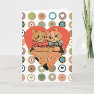 Vintage Wain Valentine Cat Couple Card