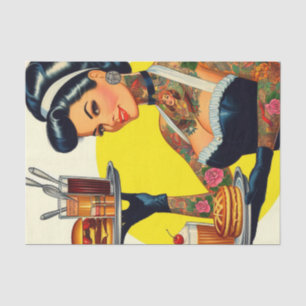 Vintage Waitress Pin-up Tissue Paper