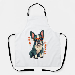 Vintage Walk Ill Think About It French Bulldog Fun Apron