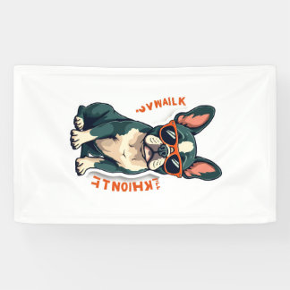 Vintage Walk Ill Think About It French Bulldog Fun Banner