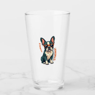 Vintage Walk Ill Think About It French Bulldog Fun Glass