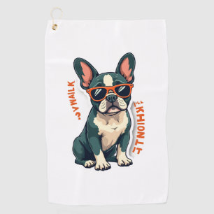 Vintage Walk Ill Think About It French Bulldog Fun Golf Towel