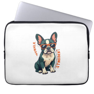 Vintage Walk Ill Think About It French Bulldog Fun Laptop Sleeve