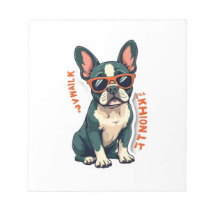 Vintage Walk Ill Think About It French Bulldog Fun Notepad